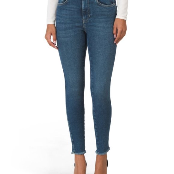 Jeans We the Free People High Rise  Frayed Hems Blue Jeans Size 28 - Picture 6 of 16